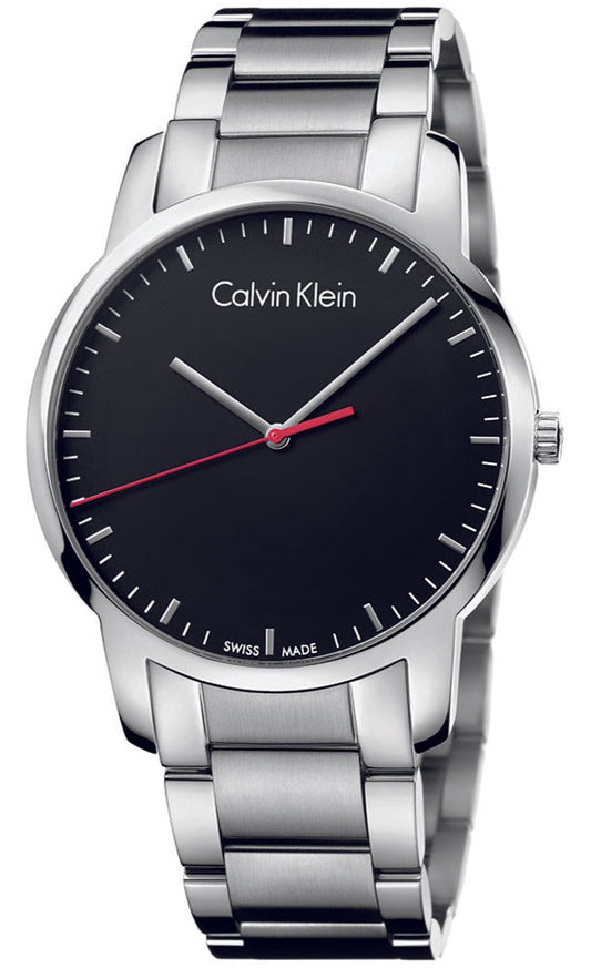 Calvin Klein City Black Dial Silver Steel Strap Watch for Men - K2G2G141