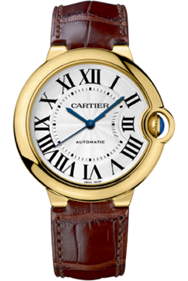 Cartier Ballon Bleu De Cartier Silver Dial Brown Leather Strap Watch for Women - W6900356