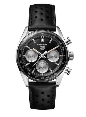 Tag Heuer Carrera Automatic Chronograph Black Dial Black Leather Strap Watch for Men - CBS2210.FC6534