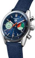 Tag Heuer Carrera Skipper Automatic Chronograph Blue Dial Blue Nylon Strap Watch for Men - CBS2213.FN6002