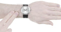 Calvin Klein Surround Silver Dial Black Leather Strap Watch for Men - K3W211C6