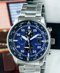 Citizen Eco Drive Chronograph Blue Dial Silver Stainless Steel Watch For Men - CA0690-88L