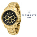 Maserati Successo 44mm Black Dial Gold Stainless Steel Strap Watch For Men - R8873621013