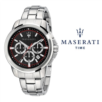 Maserati Successo Chronograph Black Dial Stainless Steel Watch For Men - R8873621009