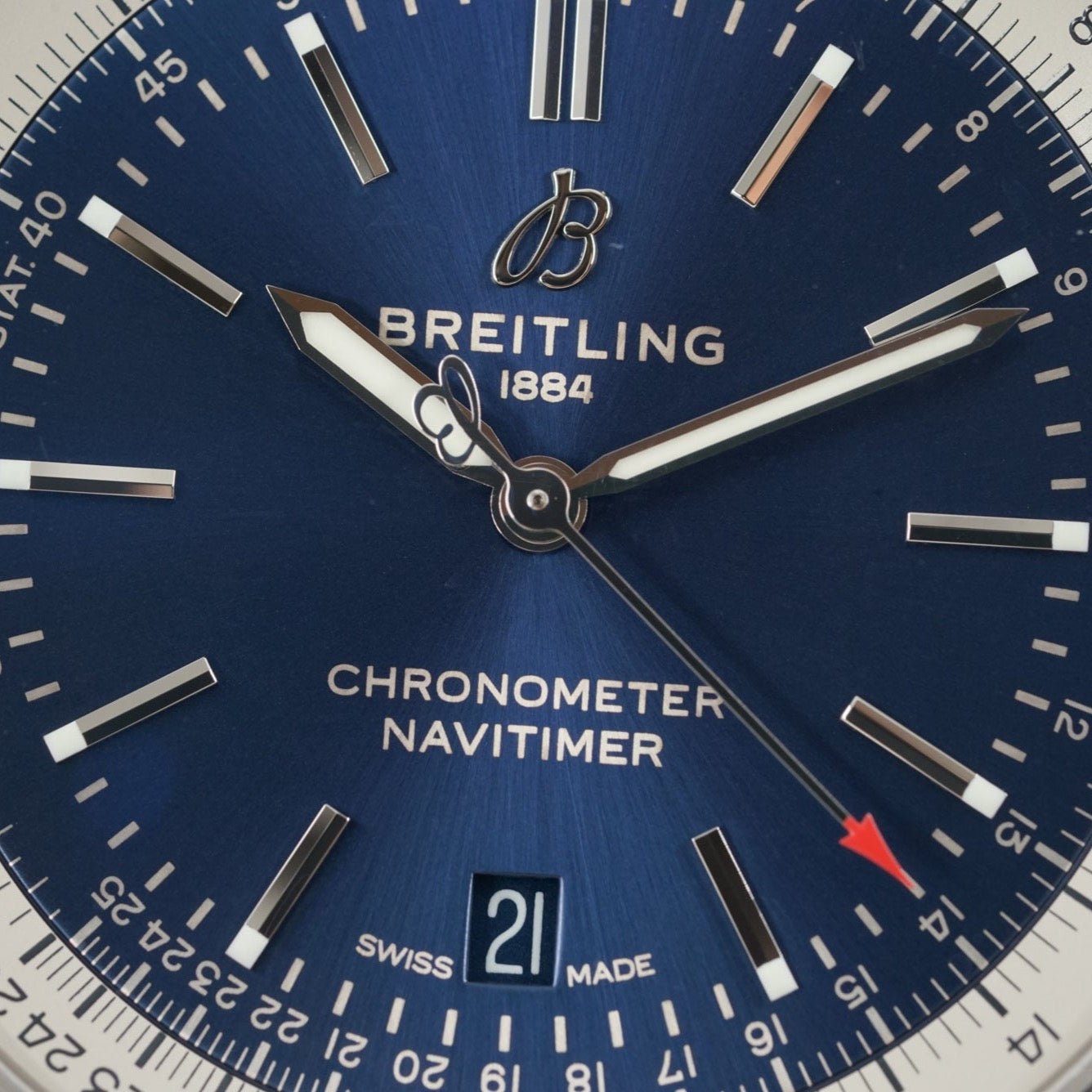 Breitling Navitimer Automatic 41mm Blue Dial Silver Steel Strap Watch for Men - A17326161C1A1