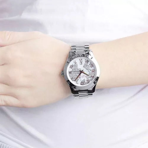 Michael Kors Layton Silver Dial Silver Steel Strap Watch for Women - MK5958