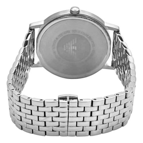 Emporio Armani Kappa Black Dial Silver Steel Strap Watch For Men - AR11152