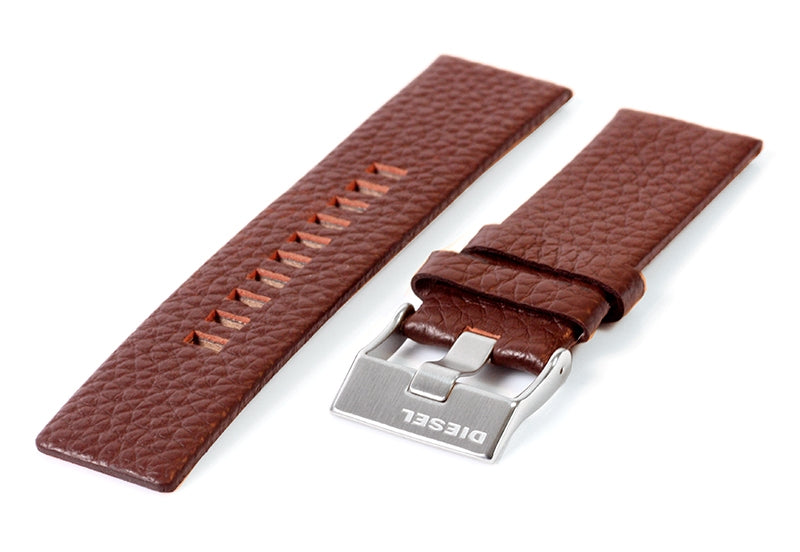 Diesel Mega Chief Black Dial Brown Leather Strap Watch For Men - DZ4290