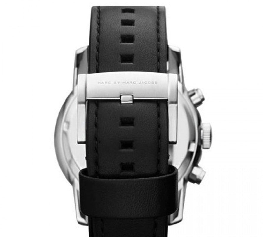 Marc Jacobs Larry Black Dial Black Leather Strap Watch for Men - MBM5033