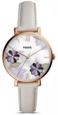 Fossil Jacqueline Mother of Pearl Dial White Leather Strap Watch for Women - ES4672