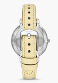 Fossil Jacqueline Three-Hand White Dial Yellow Leather Strap Watch for Women - ES4812