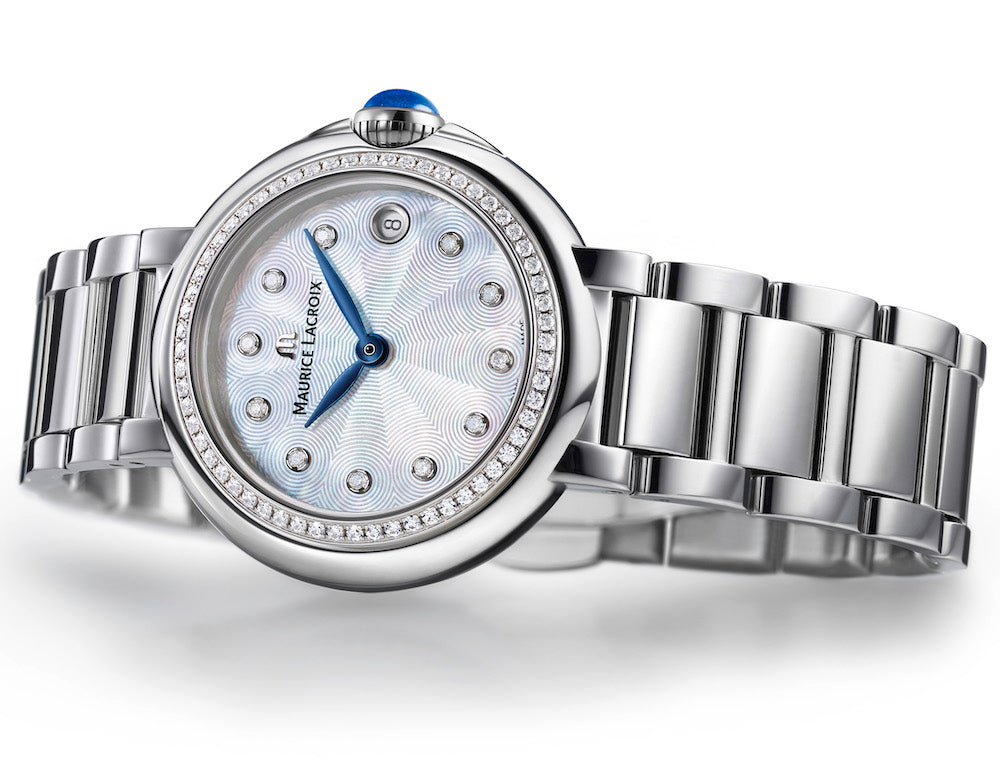 Maurice Lacroix Fiaba Diamonds Mother of Pearl Dial Silver Steel Strap Watch for Women - FA1004-SD502-170-1