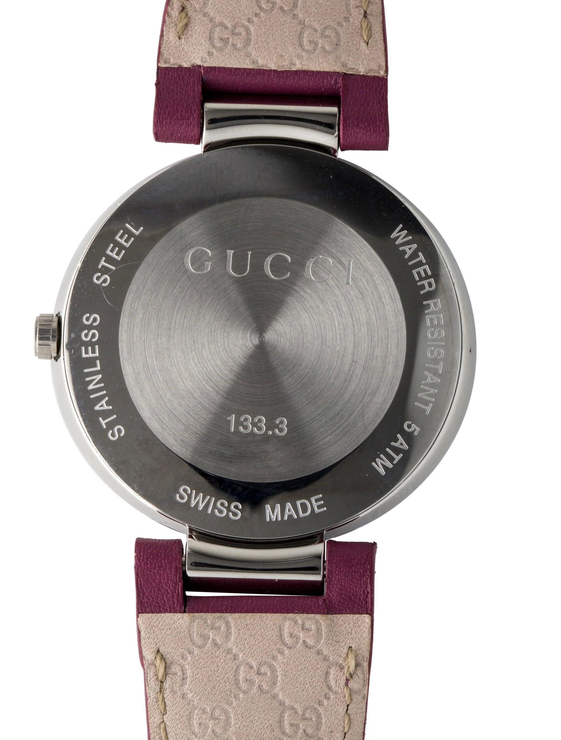 Gucci Interlocking G Quartz Pink Dial Pink Leather Strap Watch For Women - YA133321