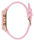 Guess Athena White Dial Pink Rubber Strap Watch for Women - GW0030L4
