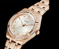 Guess Cosmo Diamonds Silver Dial Rose Gold Steel Strap Watch for Women - GW0033L3