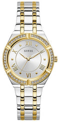 Guess Cosmo Diamonds Silver Dial Two Tone Steel Strap Watch for Women - GW0033L4