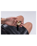 Guess Cosmo Diamonds Gold Dial Black Rubber Strap Watch for Women - GW0034L1