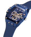 Guess Phoenix Multifunction Blue Dial Blue Rubber Strap Watch for Men - GW0203G7
