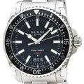 Gucci Dive Black Dial Silver Steel Strap Watch For Men - YA136301