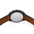 Fossil Bronson Black Dial Brown Leather Strap Watch for Men - FS5714