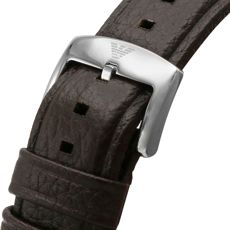 Emporio Armani Luigi Meccanico Brown Dial Brown Leather Strap Watch For Men - AR1982