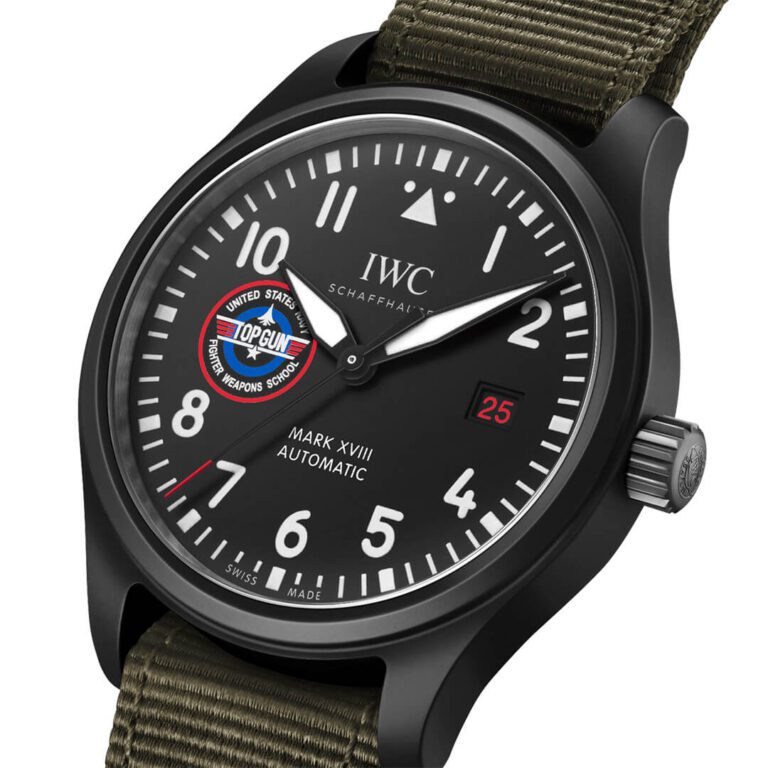 IWC Pilot’s Watch Mark XVIII Top Gun Edition “SFTI” Black Dial Green Nylon Strap Watch for Men - IW324712