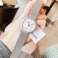 Calvin Klein Minimal White Dial Silver Mesh Bracelet Watch for Women - K3M52152