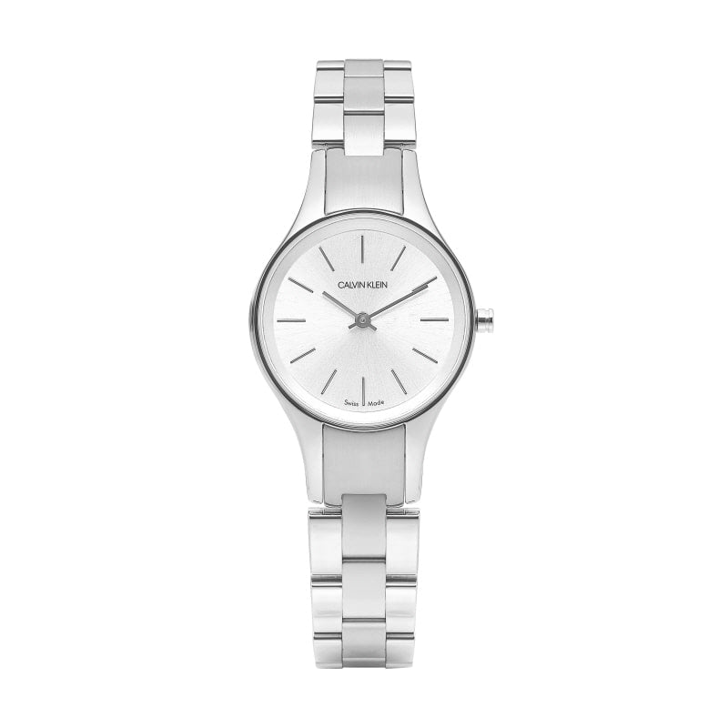Calvin Klein Simplicity White Dial Silver Steel Strap Watch for Women - K4323185