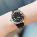 Calvin Klein Steady Black Dial Black Leather Strap Watch for Women - K7Q211C1