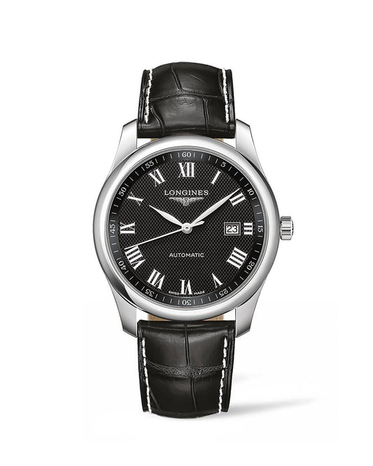 Longines Master Collection Automatic Black Dial Black Leather Strap Watch for Men - L2.793.4.51.7