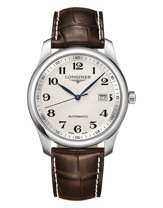 Longines Master Collection Automatic White Dial Brown Leather Strap Watch for Men - L2.793.4.78.3