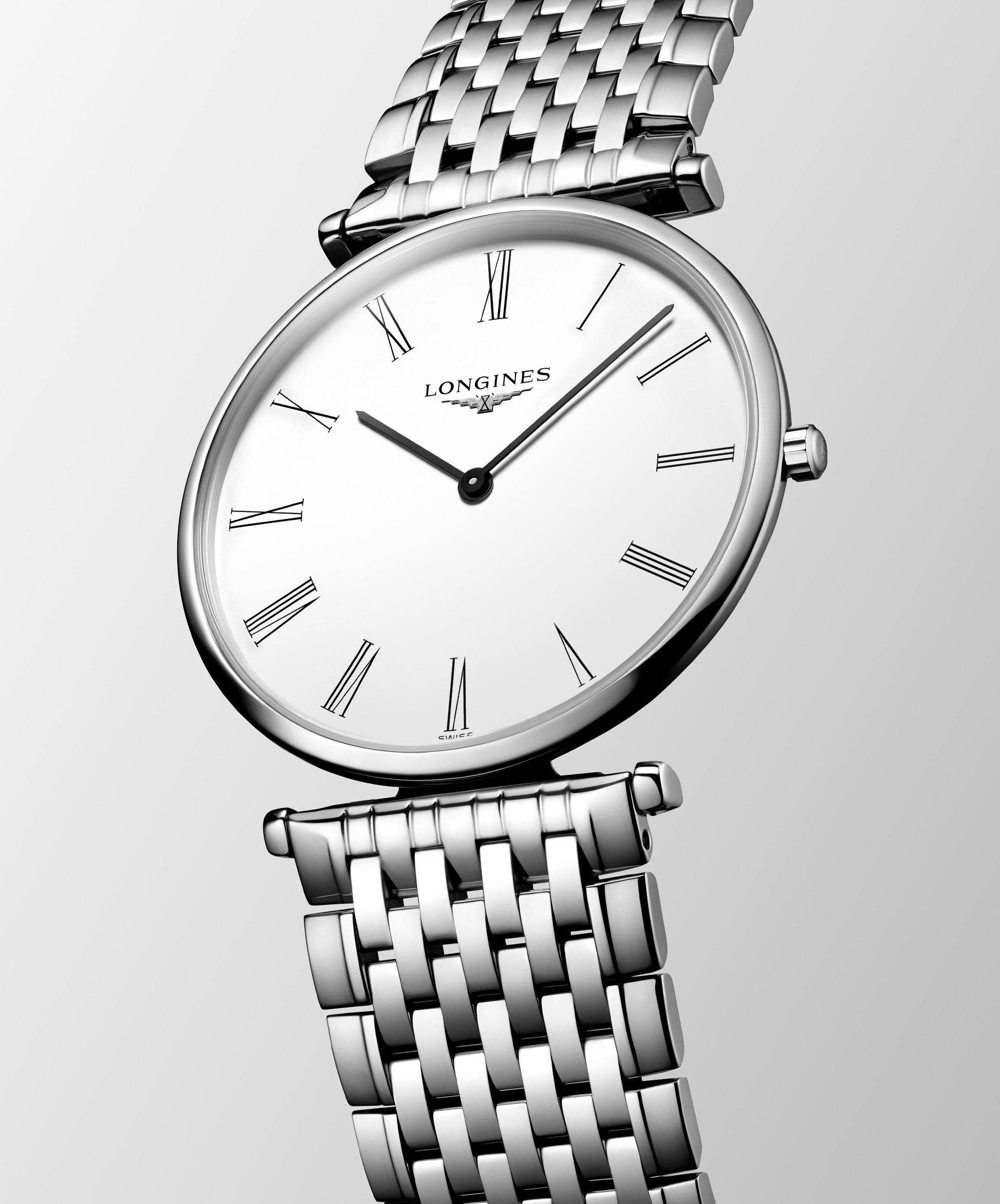 Longines La Grande Classique De Longines White Dial Silver Mesh Bracelet Watch for Women - L4.755.4.11.6