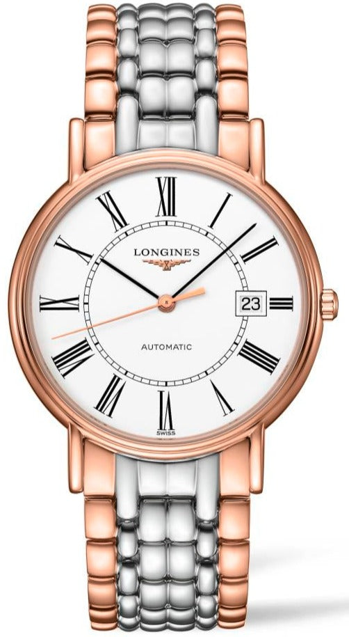 Longines Presence Automatic White Dial Two Tone Steel Strap Watch for Men - L4.921.1.11.7