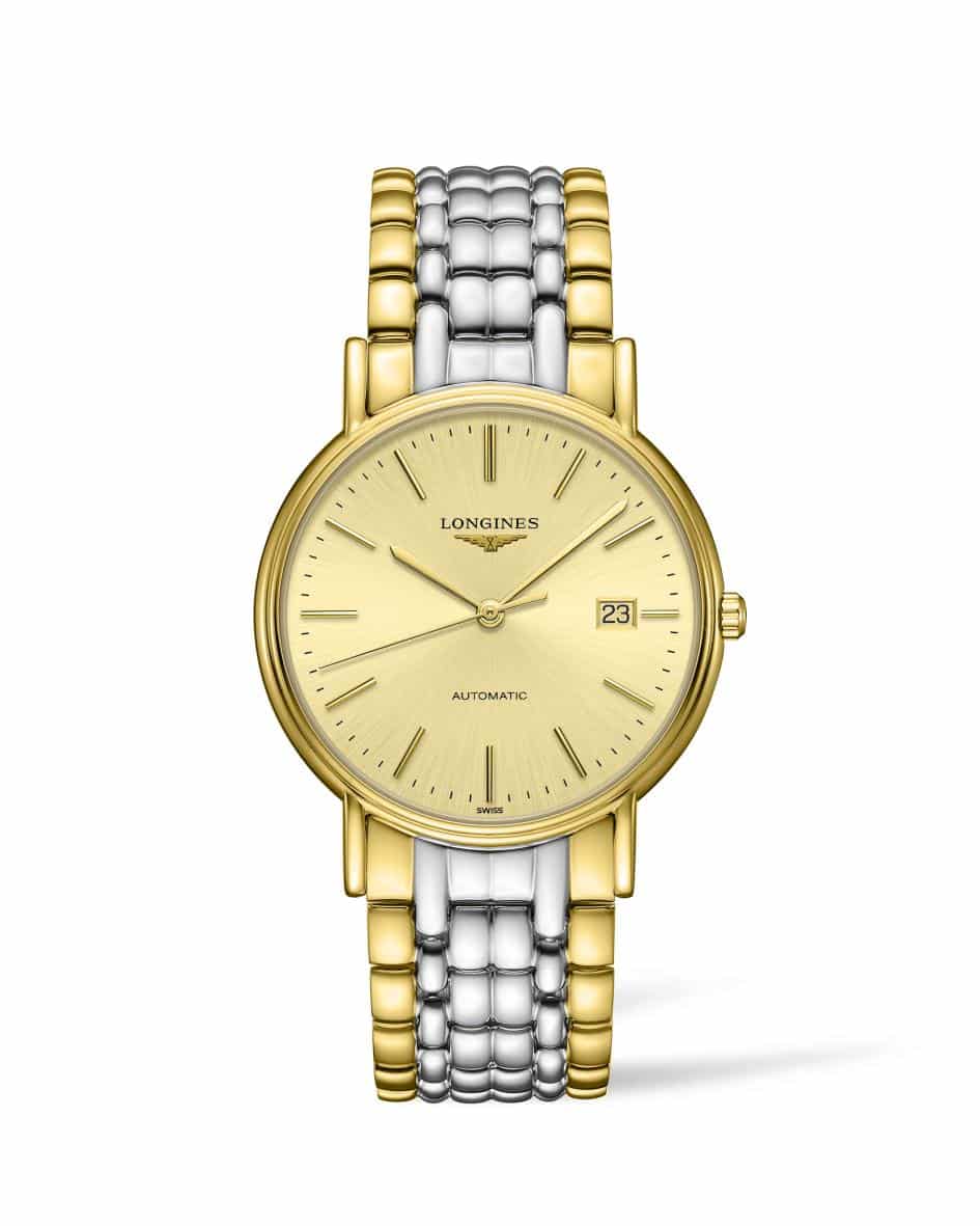 Longines Presence Automatic Gold Dial Two Tone Steel Strap Watch for Men - L4.921.2.32.7