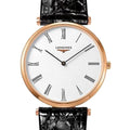 Longines La Grande Classique De Longines White Dial Black Leather Strap Watch for Women - L4.755.1.91.2