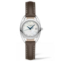 Longines Equestrian Diamonds Mother of Pearl Dial Brown Leather Strap Watch for Women - L6.136.4.87.2