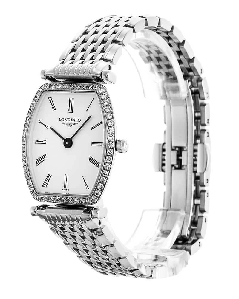 Longines La Grande Classique de Longines Tonneau Diamond White Dial Silver Mesh Bracelet Watch for Women - L4.288.0.11.6
