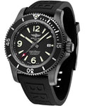 Breitling Superocean Automatic 46mm Black Dial Black Rubber Strap Watch for Men - M17368B71B1S1