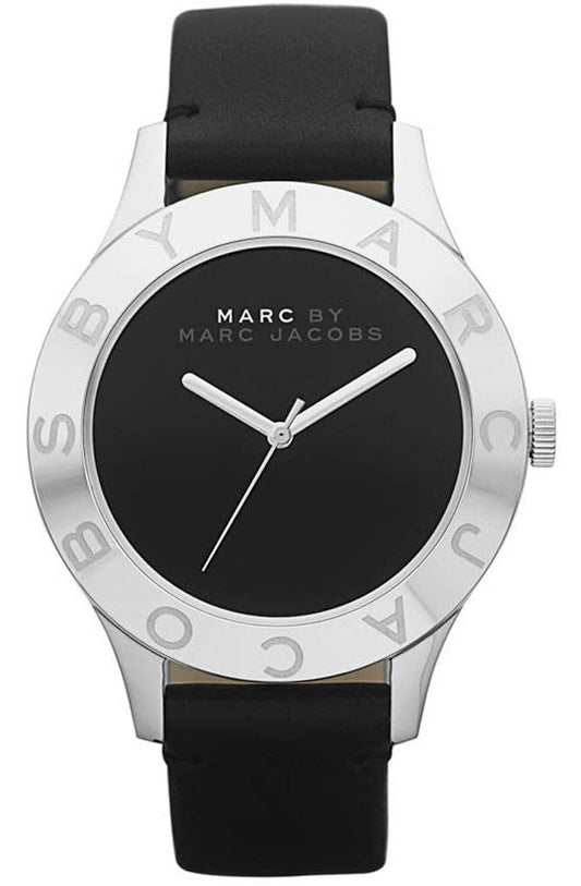 Marc Jacobs Blade Black Dial Black Leather Strap Watch for Women - MBM1205