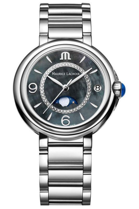Maurice Lacroix Fiaba Moonphase Blue Dial Silver Steel Strap Watch for Women - FA1084-SS002-420-1