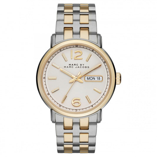 Marc Jacobs Fergus White Dial Two Tone Stainless Steel Strap Watch for Men - MBM5079
