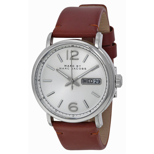 Marc Jacobs Marc Fergus White Dial Brown Leather Strap Watch for Men - MBM5080