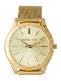 Michael Kors Slim Runway Gold Dial Gold Mesh Bracelet Watch for Women - MK3282