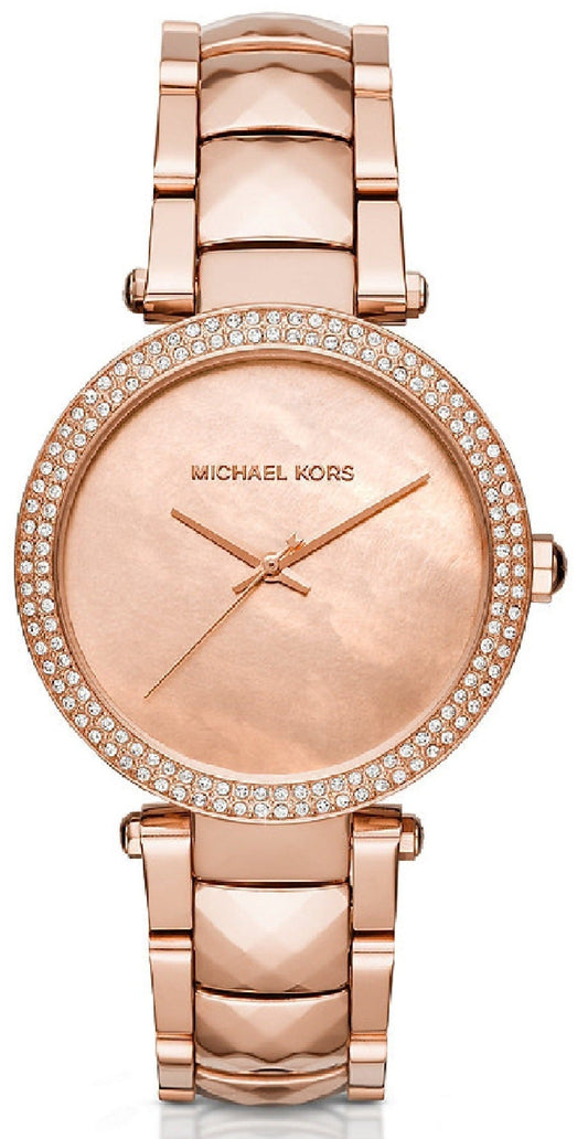 Michael Kors Parker Diamonds Rose Gold Dial Rose Gold Steel Strap Watch for Women - MK6426