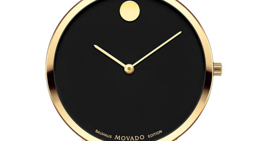 Movado 70th Anniversary Special Edition Black Dial Black Leather Strap Watch For Women - 0607137