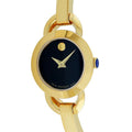 Movado Rondiro Black Dial Yellow Gold Steel Strap Watch For Women - 0606888