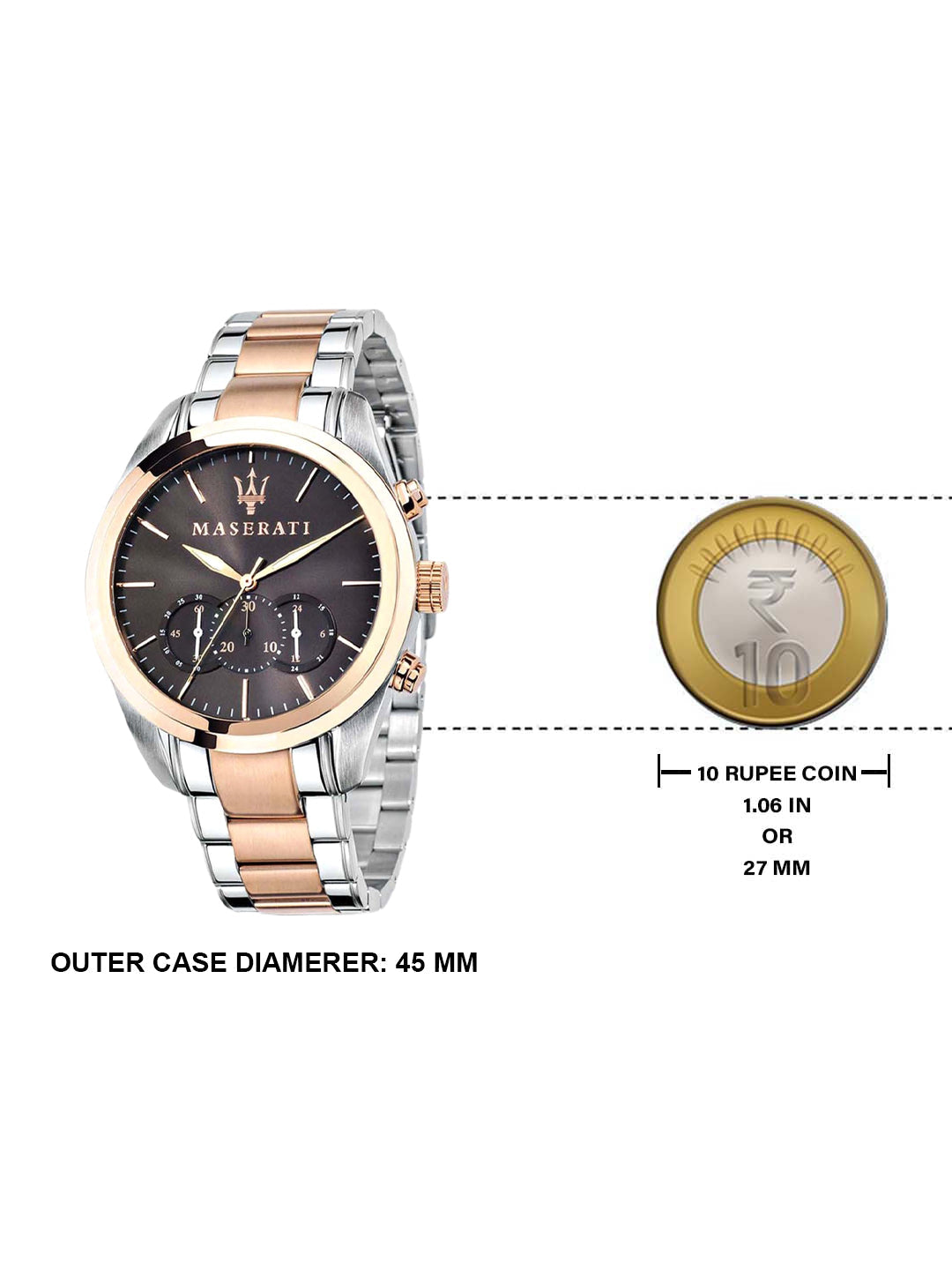 Maserati Traguardo Chronograph 45mm Brown Dial Men's Watch - R8873612003