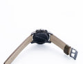 Marc Jacobs Larry Chronograph Black Dial Olive Leather Strap Watch for Men - MBM5034