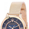 Maserati Epoca Blue Dial Rose Gold Mesh Strap Watch For Women - R8853118503