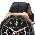 Maserati Stile Black Matte Dial Black Leather Strap Watch For Men - R8871642001